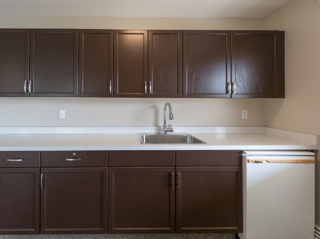 suite kitchen with cupboards and dishwasher
