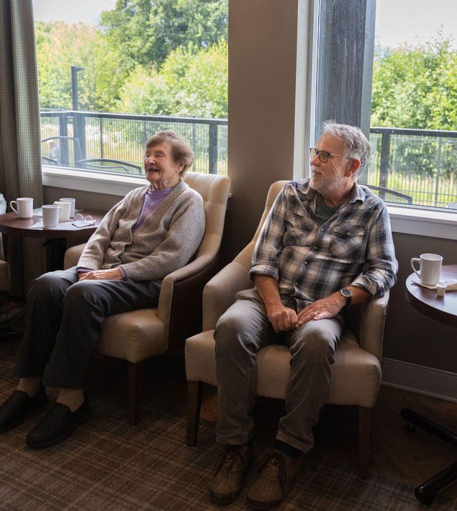 two residents sitting